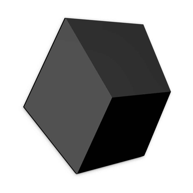 3D Hexagon - Alu-Dibond Schwarz