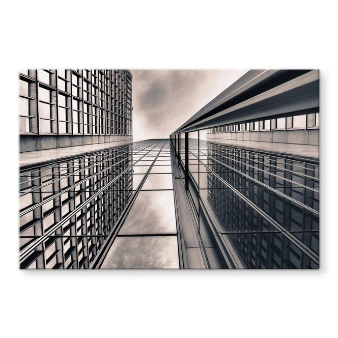 Glasbild Brown - Wolkenkratzer