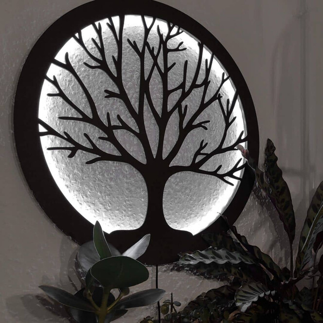 LED-Leuchtdeko aus MDF - Baum des Lebens