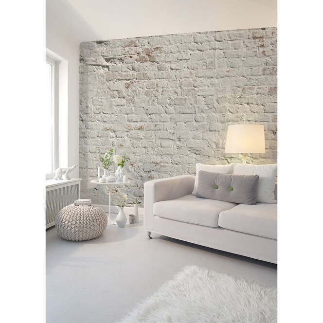 Livingwalls Fototapete Designwalls Brick White in Steinoptik - Bild 1