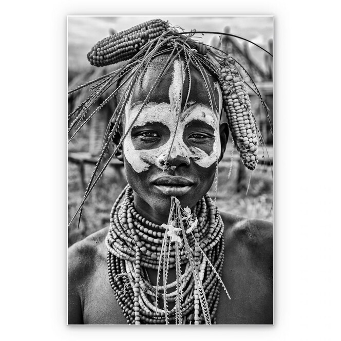 Wandbild Kuesta - Porträt eines äthiopischen Stammes