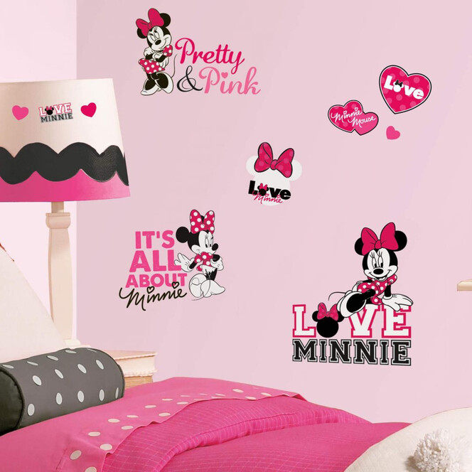 Wandsticker-Set Disney Minnie Mouse liebt pink - Bild 1