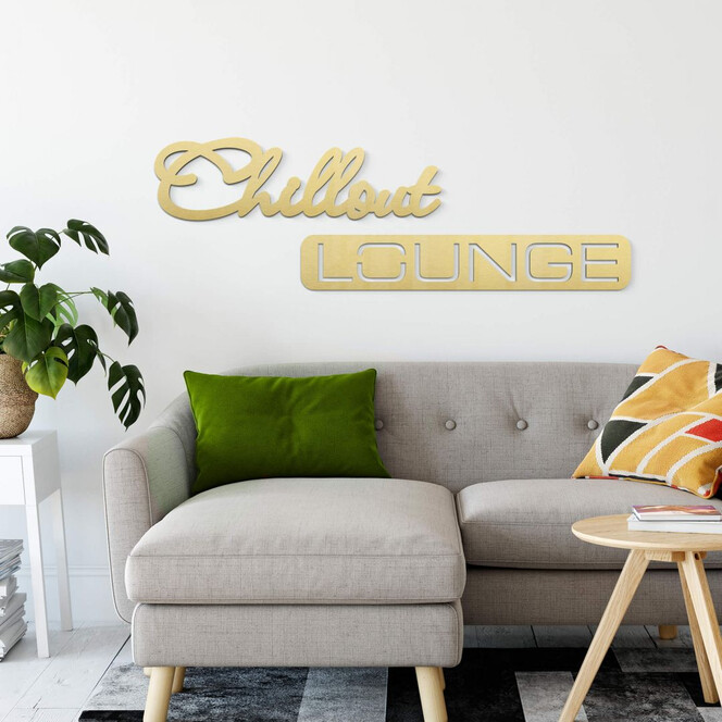 Alu-Dibond Buchstaben - Goldeffekt - Chillout Lounge