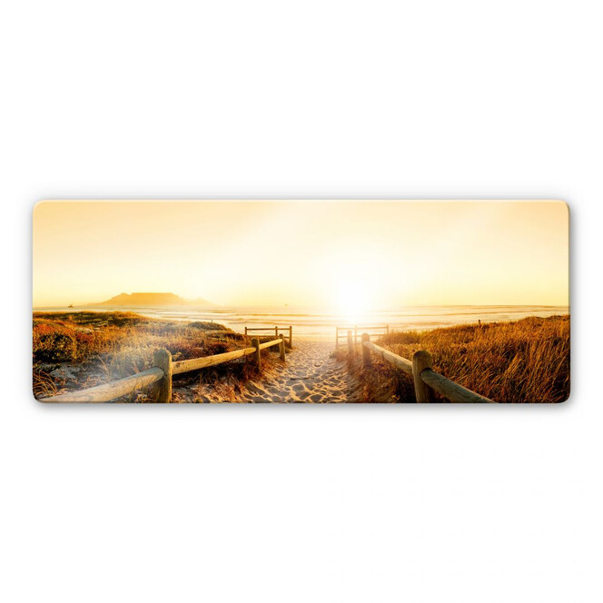 Glasbild Sunset at the Beach - Panorama