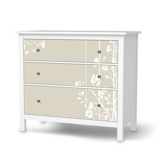 Möbelfolie IKEA Hemnes Kommode 3 Schubladen - Florals Plain 3- Bild 1
