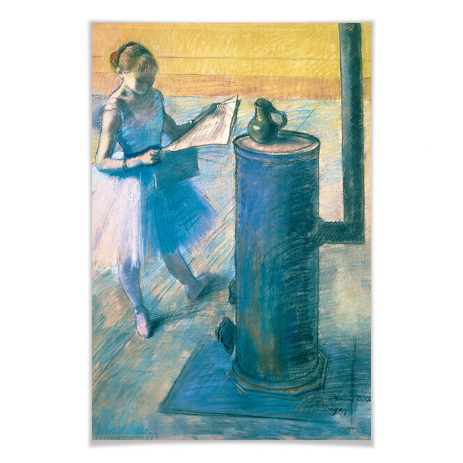Poster Degas - Zeitunglesende Tänzerin