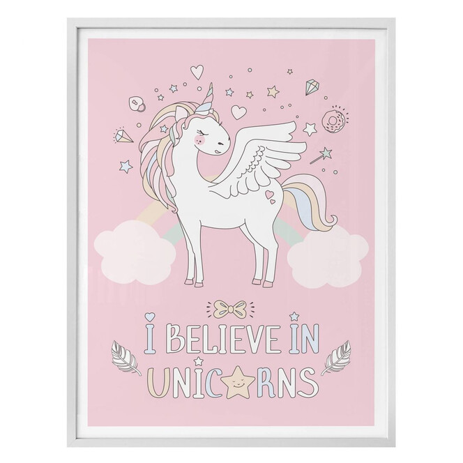 Poster Kvilis - Believe in Unicorns - rosa