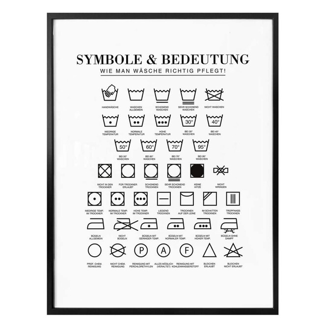 Poster - Symbole - Wie man Wäsche richtig pflegt