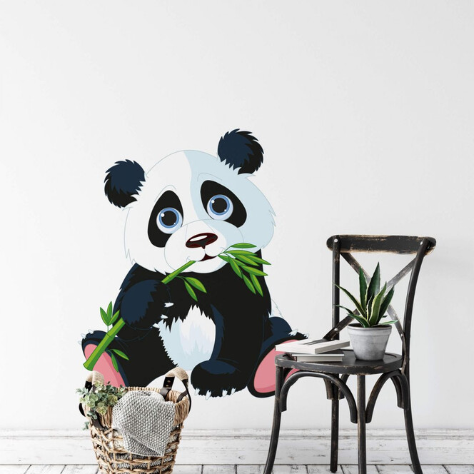Wandsticker Naschender Panda