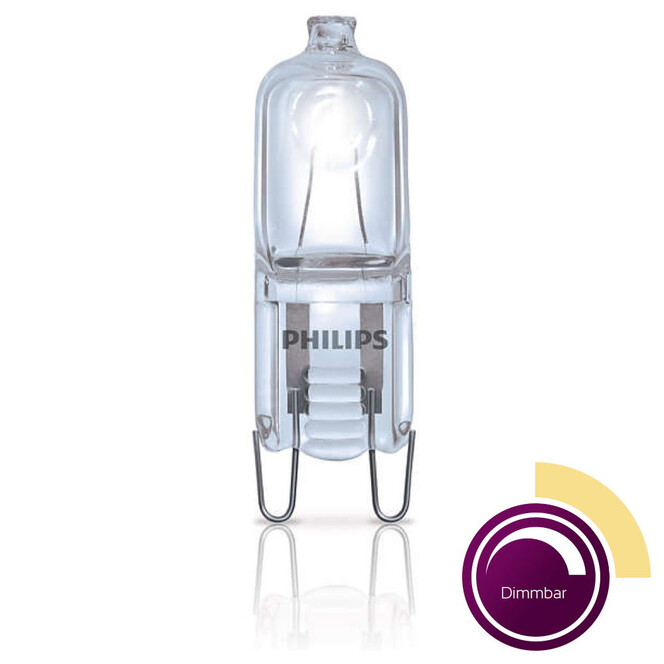 Philips 2er Set Halogen Leuchtmittel, klar, dimmbar, G9. 28 W (40 W), 2800 K, 370 lm, D - Bild 1