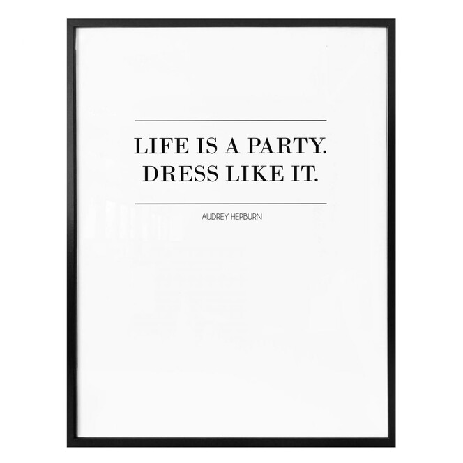Poster Audrey Hepburn - Life is a party