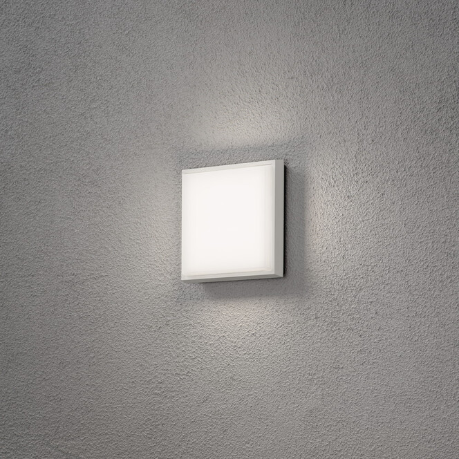 Elegante LED Wand- und Deckenleuchte Cesena aus Aluminium in weiss und opalem Acrylglas, IP54 - Bild 1
