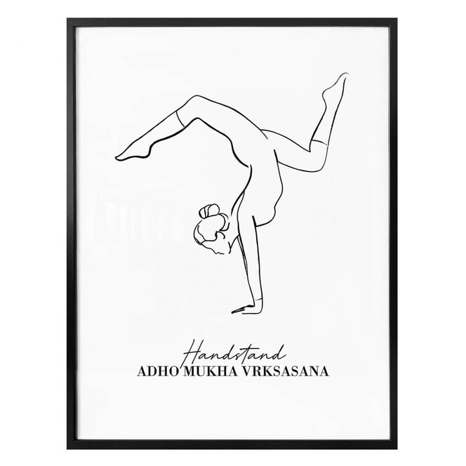 Poster Yoga - Handstand - Line Art