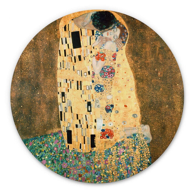 Alu-Dibond Klimt - Der Kuss - Rund