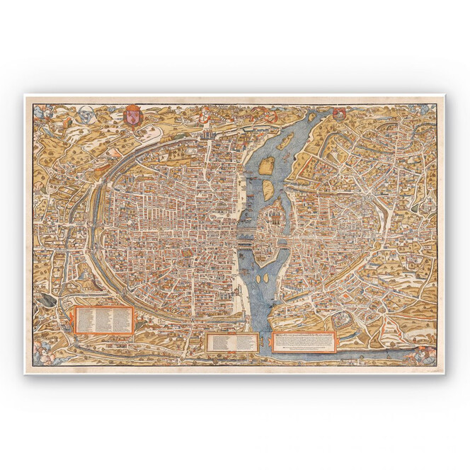 Wandbild Historische Karte von Paris