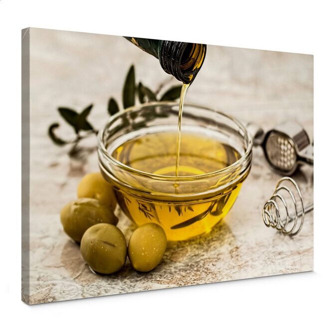 Leinwandbild Olivenöl
