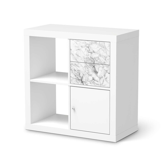 Möbelfolie IKEA Kallax Regal Schubladen - Marmor weiss- Bild 1