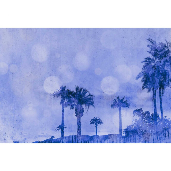 Livingwalls Fototapete ARTist Palm Oasis mit Palmen blau - Bild 1