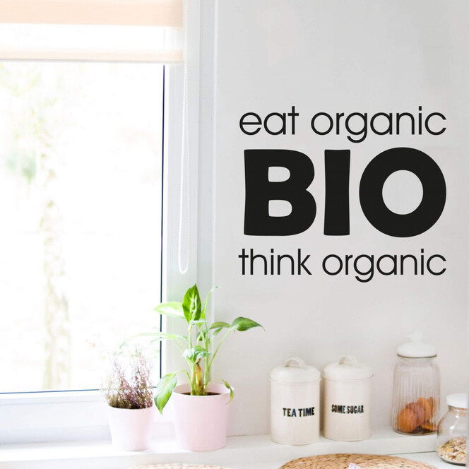 Wandtattoo eat organic think organic