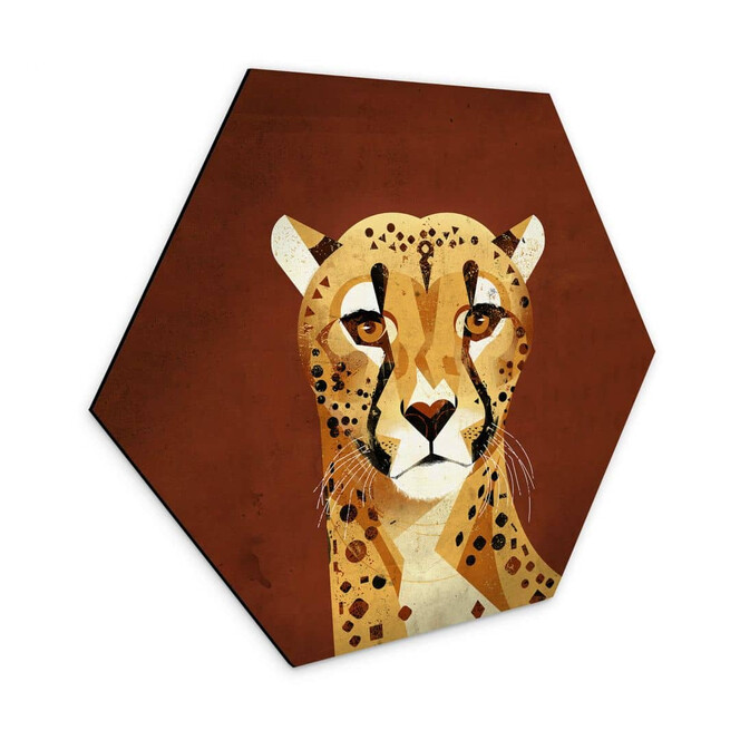 Hexagon - Alu-Dibond Braun - Gepard