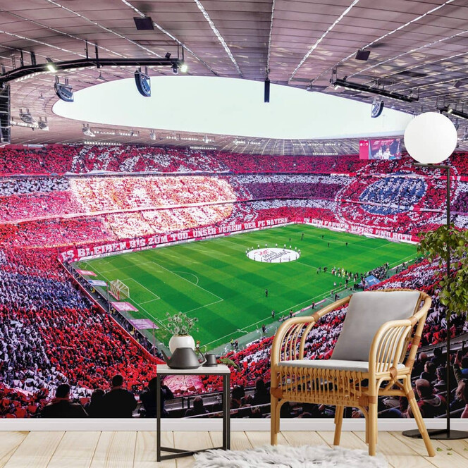 Fototapete FC Bayern Stadion Choreo bei Tag