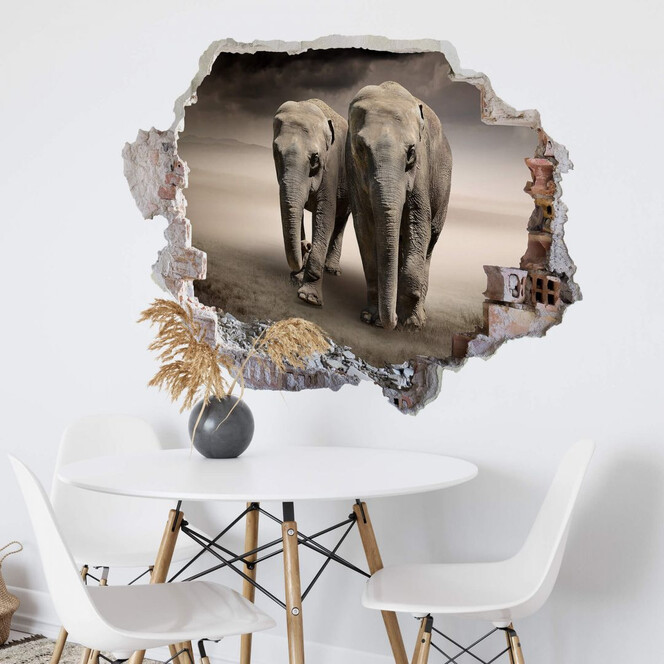 3D Wandtattoo Die Elefanten