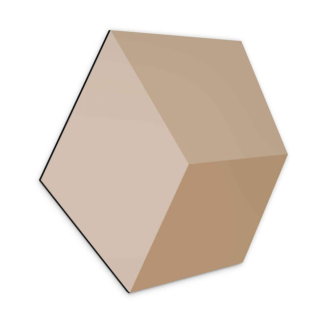 3D Hexagon - Alu-Dibond Braun