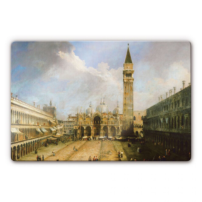 Glasbild Canaletto - Die Piazza San Marco