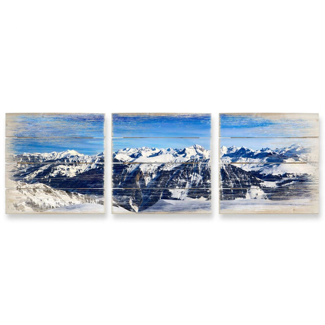 Holzbild Set Alpenpanorama (3-teilig)