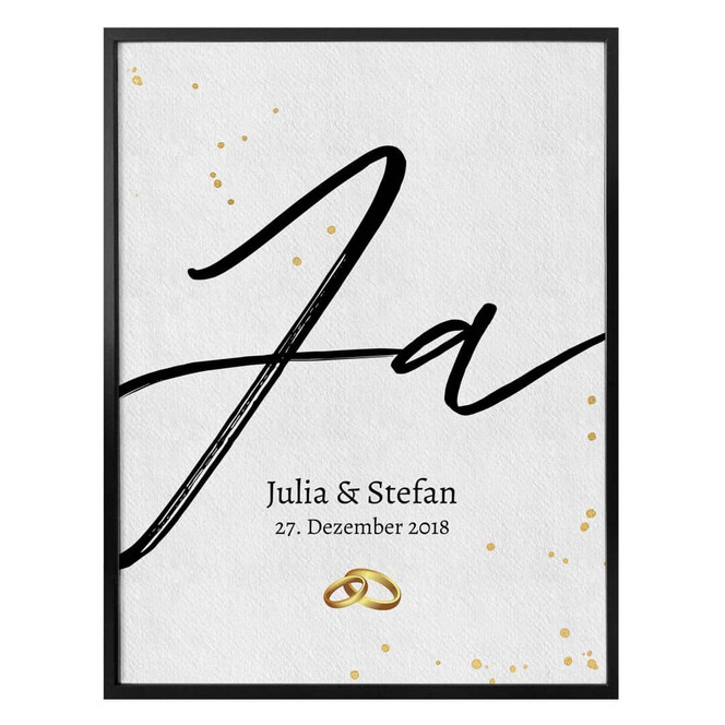 Personalisiertes Poster Hochzeit - Ja