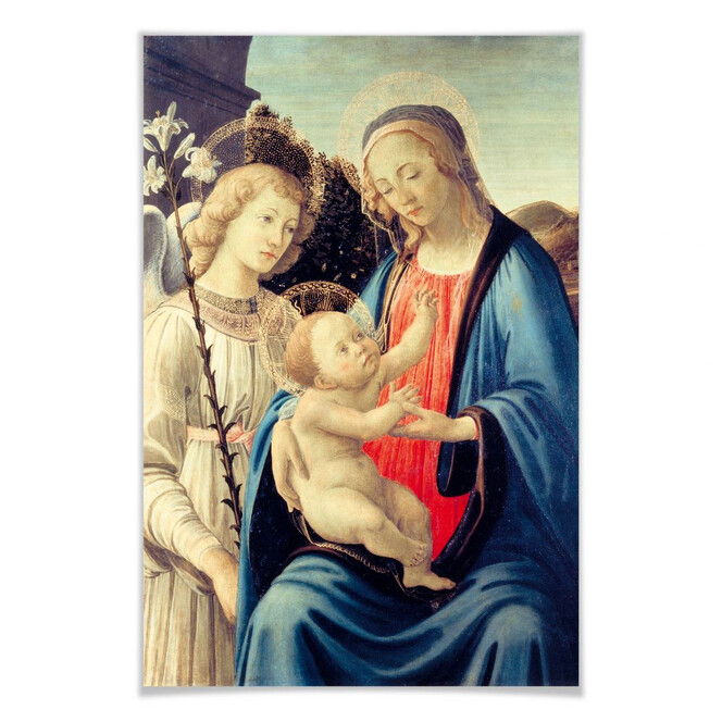 Poster Botticelli - Madonna mit Kind und einem Engel