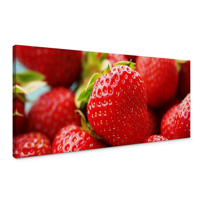 Leinwandbild Erdbeeren aus dem Garten - Panorama