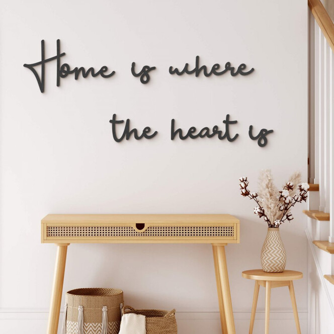 MDF-Holzbuchstaben Home is where the heart is (6-teilig)