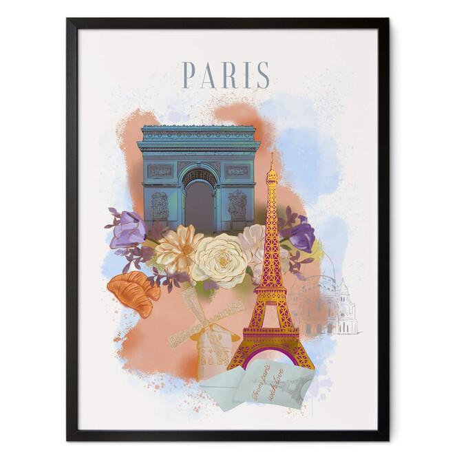 Poster Love your City - Paris - Stadt der Liebe