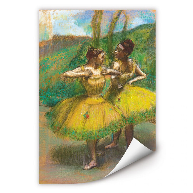 Wallprint Degas - Zwei Tänzerinnen in gelb
