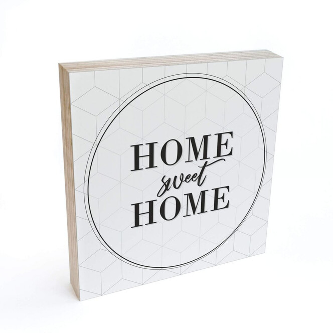 Holzbild zum Hinstellen - Home sweet home - 15x15cm - Bild 1