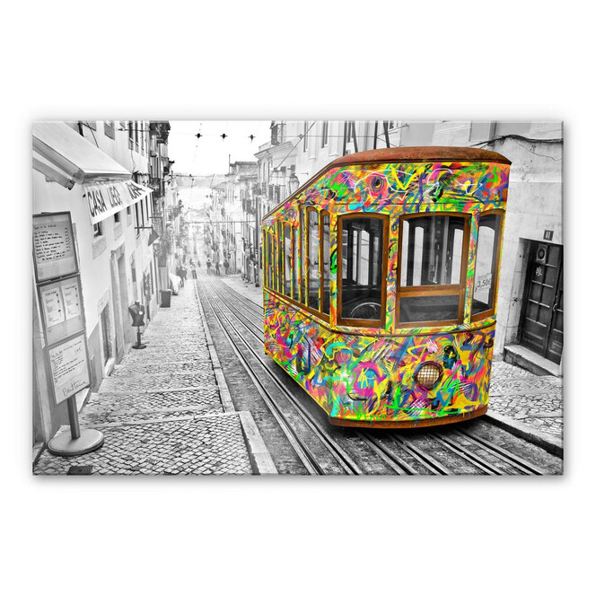 Acrylglasbild Ben Heine - Tram in Lissabon
