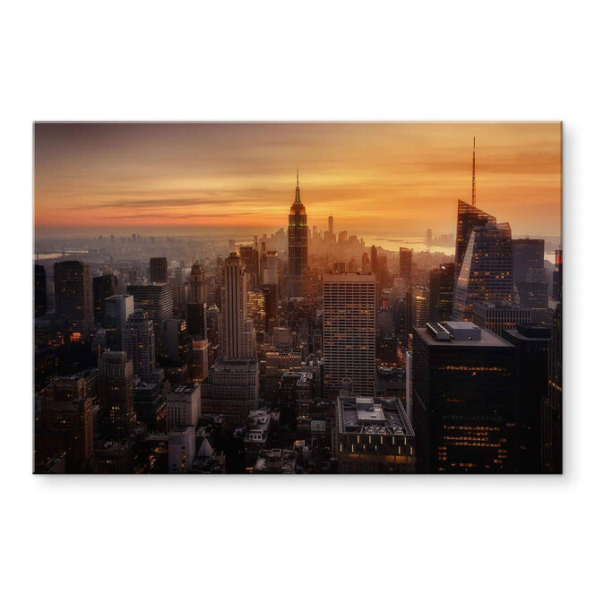 Acrylglasbild Ruiz Dueso - New York bei Sonnenuntergang