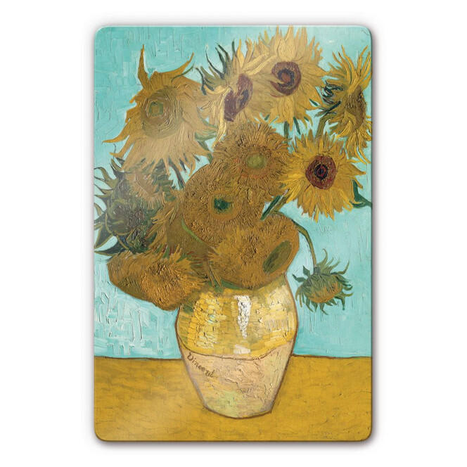 Glasbild van Gogh - Sonnenblumen