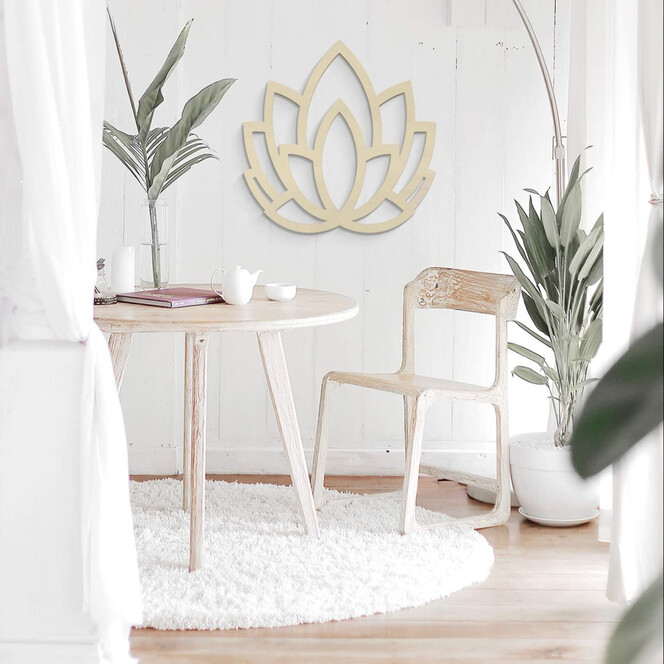Holzdeko Pappel - Yoga Lotusblume