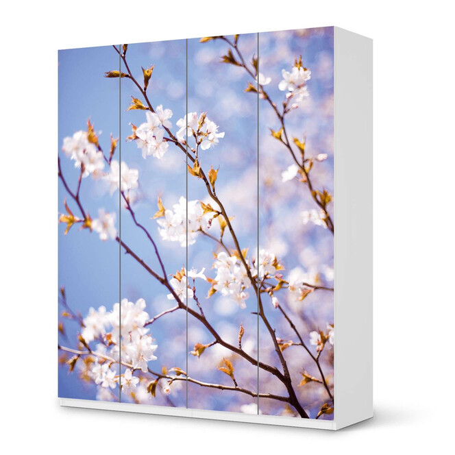 Möbelfolie IKEA Pax Schrank 236cm Höhe - 4 Türen - Apple Blossoms- Bild 1