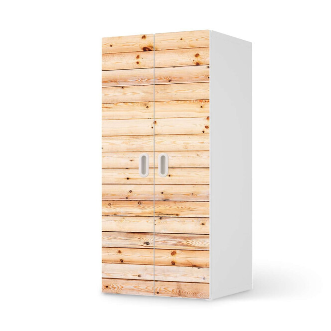 Möbelfolie IKEA Stuva / Fritids Schrank - 2 grosse Türen - Bright Planks- Bild 1