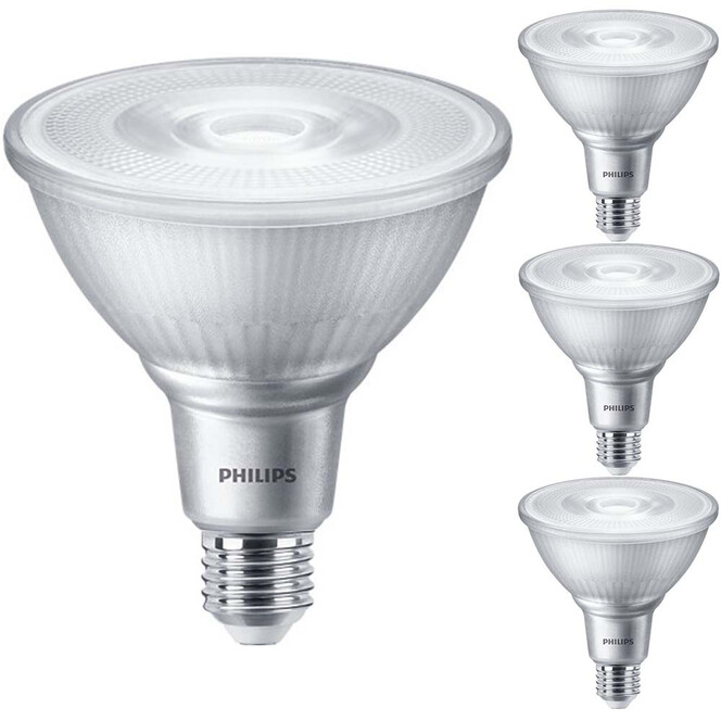 Philips LED Lampe ersetzt 100W, E27 Reflektor PAR38. warmweiss, 1000 Lumen, dimmbar, 4er Pack Energieklasse A&