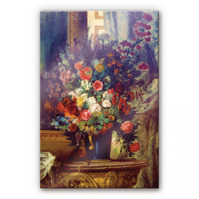Acrylglasbild Delacroix - Vase mit Blumen auf einer Konsole