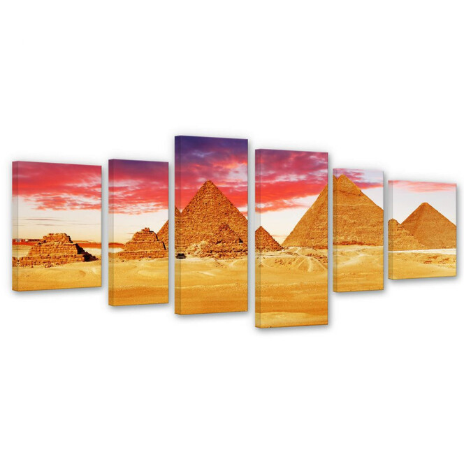 Leinwandbild Die Pyramiden von Gizeh (6-teilig)