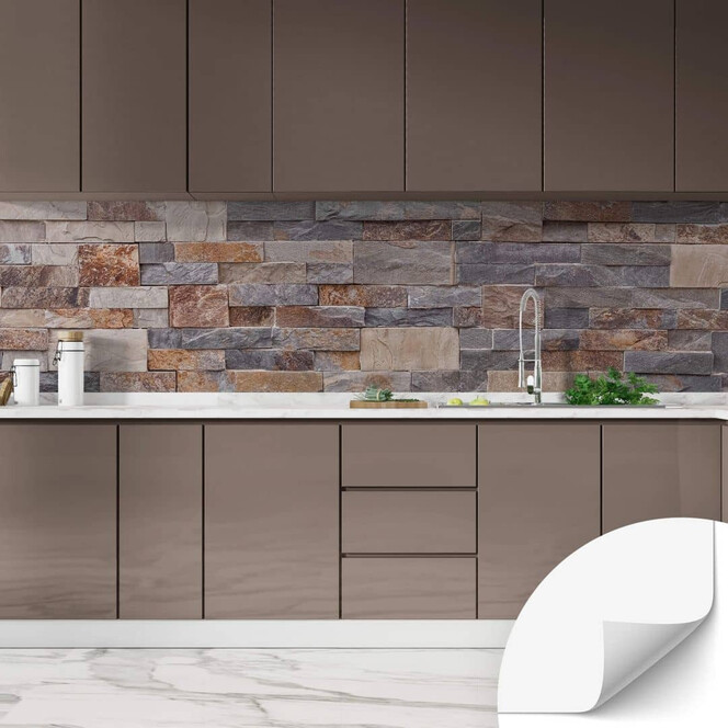 Selbstklebende Küchenrückwand 1X Studio - Steinmauer