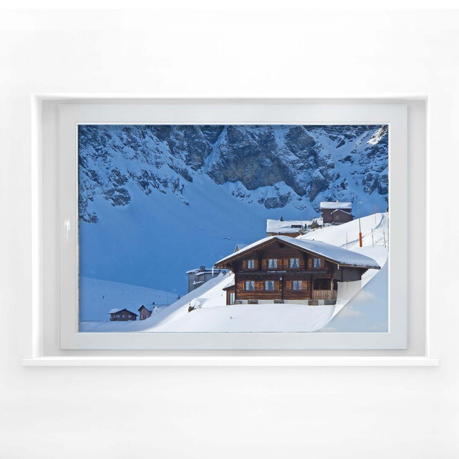 Sichtschutzfolie Ferienhütte in den Schweizer Alpen
