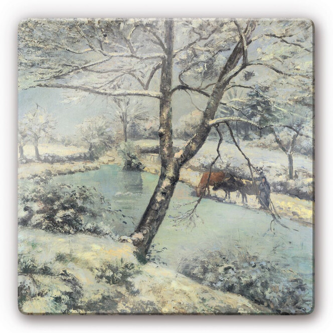 Glasbild Pissarro - Winterlandschaft bei Mont-Foucault
