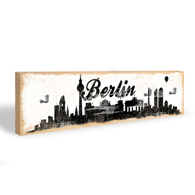 Schlüsselbrett Berlin Skyline 02 + 5 Haken