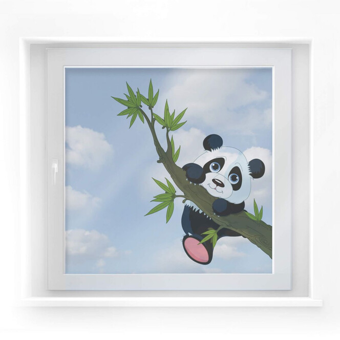 Fensterdekor Kletternder Panda